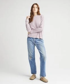 RICHER POORER SPRING '22 RELAXED LONG SLEEVE PULLOVER AMETHYST SMOKE