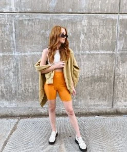 PIPE AND ROW RIBBED BIKE SHORTS SALE