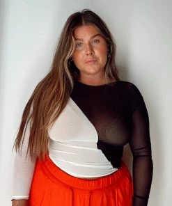 NIN STUDIO SWIRL MESH LONG SLEEVE TOP 13 NIN STUDIO SWIRL MESH LONG SLEEVE TOP