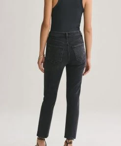 AGOLDE RILEY HI RISE CROP BLACK PEPPER