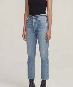 AGOLDE SALE RILEY HI RISE CROP EMULSION