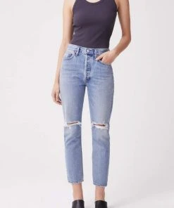 AGOLDE RILEY HI RISE CROP ESCALATE SALE