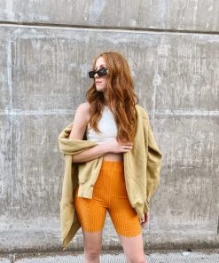 PIPE AND ROW RIBBED BIKE SHORTS SALE