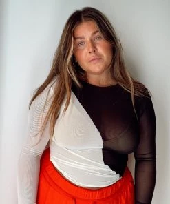 NIN STUDIO SWIRL MESH LONG SLEEVE TOP 14 NIN STUDIO SWIRL MESH LONG SLEEVE TOP