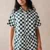 DUSHYANT SHORT SLEEVE CHECKERED TOP