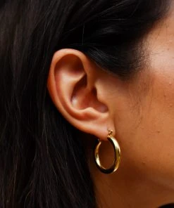 PIPE AND ROW SPRING '22 THICK MAYSON HOOPS GOLD