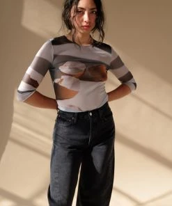 MUNDAKA TULLE LONG SLEEVE TOP SPRING '22