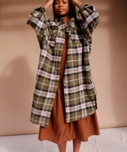 PIPE AND ROW NEW IN BLAKE PLAID COAT