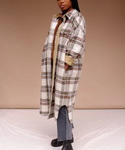PIPE AND ROW BLAKE PLAID COAT NEW IN