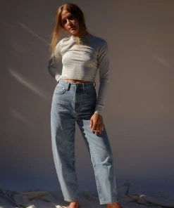 JOAH BROWN CROPPED CREW LONGSLEEVE