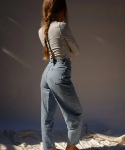 JOAH BROWN CROPPED CREW LONGSLEEVE