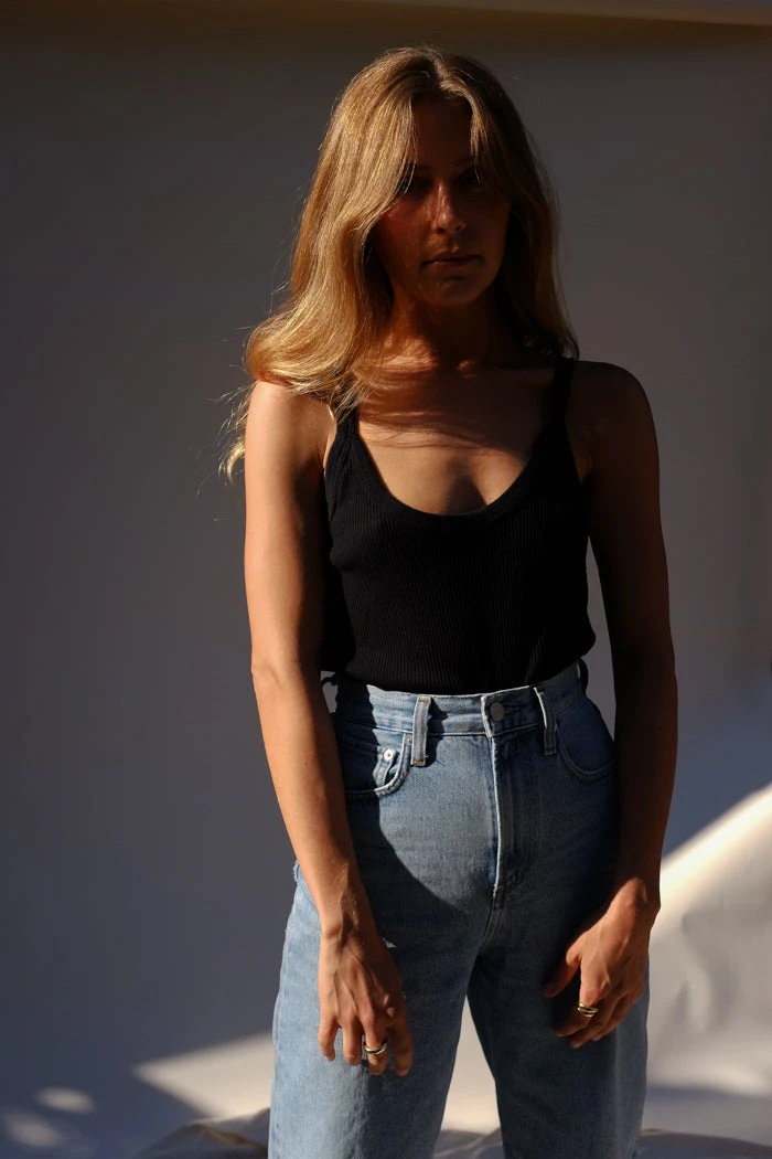 LACAUSA SPRING '22 MAYA RIBBED TANK TAR 2 LACAUSA SPRING '22 MAYA RIBBED TANK TAR