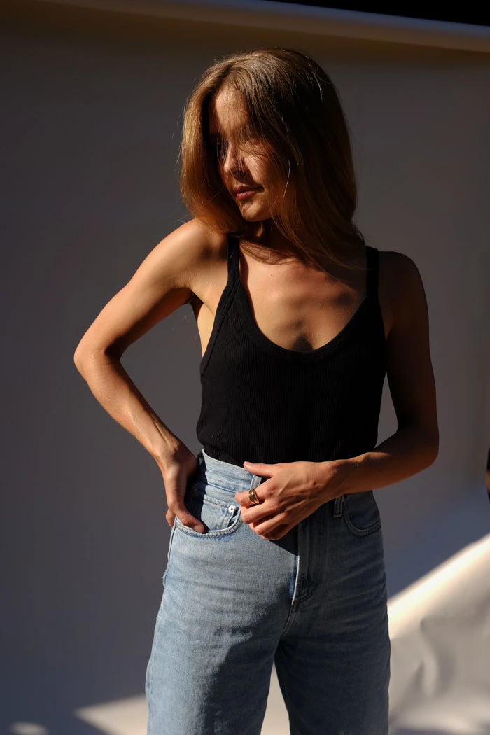 LACAUSA SPRING '22 MAYA RIBBED TANK TAR 1 LACAUSA SPRING '22 MAYA RIBBED TANK TAR