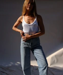 LACAUSA MAYA RIBBED TANK WHITE SPRING '22