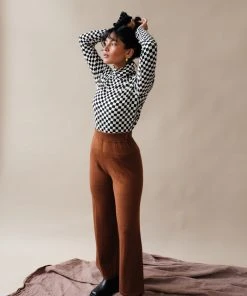 NICE THINGS SALE CHECKER PRINTED TURTLENECK