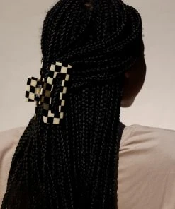 PIPE AND ROW NEW IN XL CHECKER HAIR CLAW BLACK/WHITE
