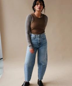 AGOLDE MAYA SCOOP NECK RIB LONG SLEEVE NEW IN