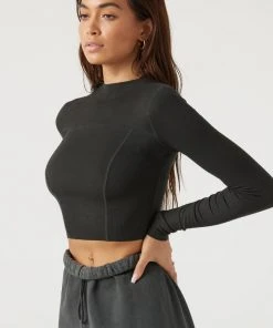 JOAH BROWN CONTRAST STITCH LONG SLEEVE SPRING '22