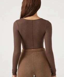 JOAH BROWN CLASSIC SCOOP LONG SLEEVE TOP SPRING '22