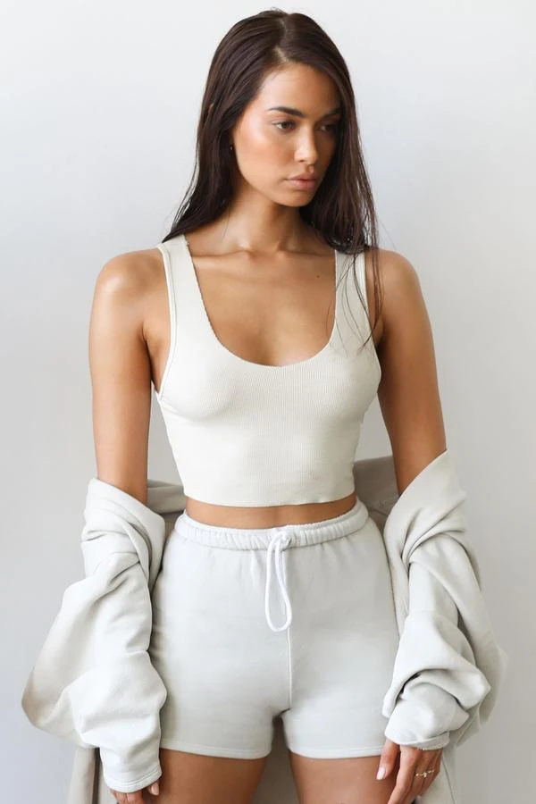 JOAH BROWN RAW EDGE CROP TANK SPRING '22 2 JOAH BROWN RAW EDGE CROP TANK SPRING '22
