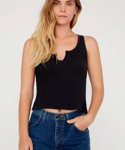LACAUSA ROXY RIBBED TANK BLACK NEW IN 5 LACAUSA ROXY RIBBED TANK BLACK NEW IN