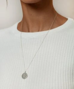 WOLF CIRCUS ROSE COIN NECKLACE SILVER NEW IN