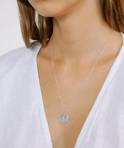 WOLF CIRCUS ROSE COIN NECKLACE SILVER NEW IN