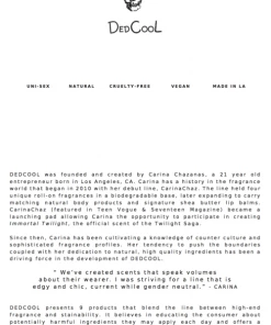 DEDCOOL NEW IN EAU DE PARFUM FRAGRANCE NO 1