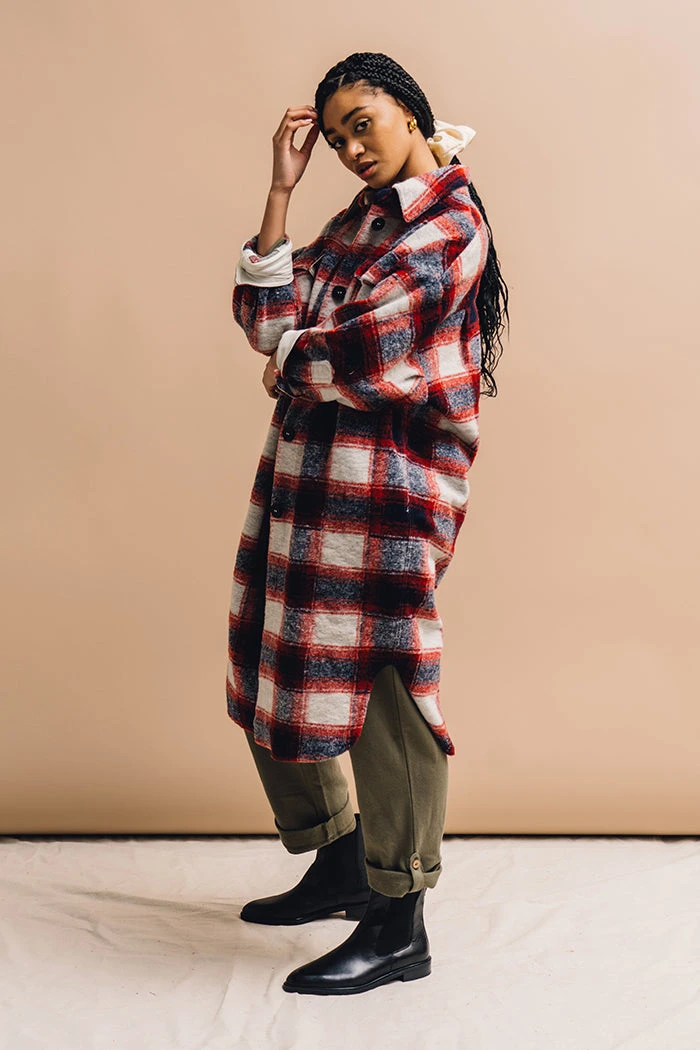 PIPE AND ROW NEW IN BLAKE PLAID COAT 4 PIPE AND ROW NEW IN BLAKE PLAID COAT