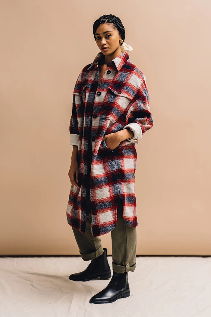 PIPE AND ROW NEW IN BLAKE PLAID COAT 1 PIPE AND ROW NEW IN BLAKE PLAID COAT