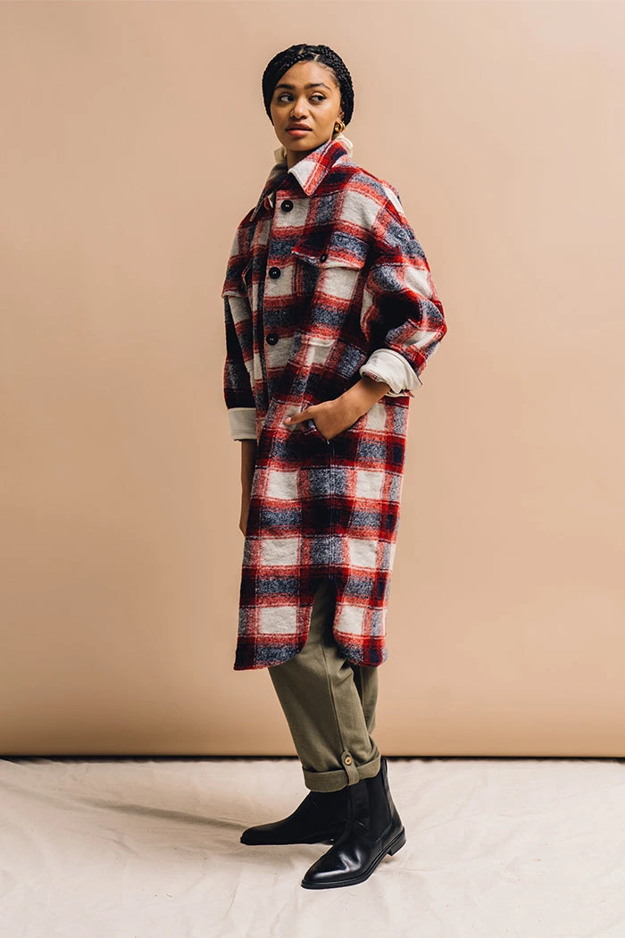 PIPE AND ROW NEW IN BLAKE PLAID COAT 5 PIPE AND ROW NEW IN BLAKE PLAID COAT