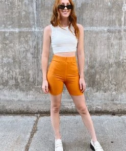 PIPE AND ROW RIBBED BIKE SHORTS SALE