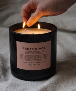 BOY SMELLS NEW IN CEDAR STACK MAGNUM CANDLE 12 BOY SMELLS NEW IN CEDAR STACK MAGNUM CANDLE