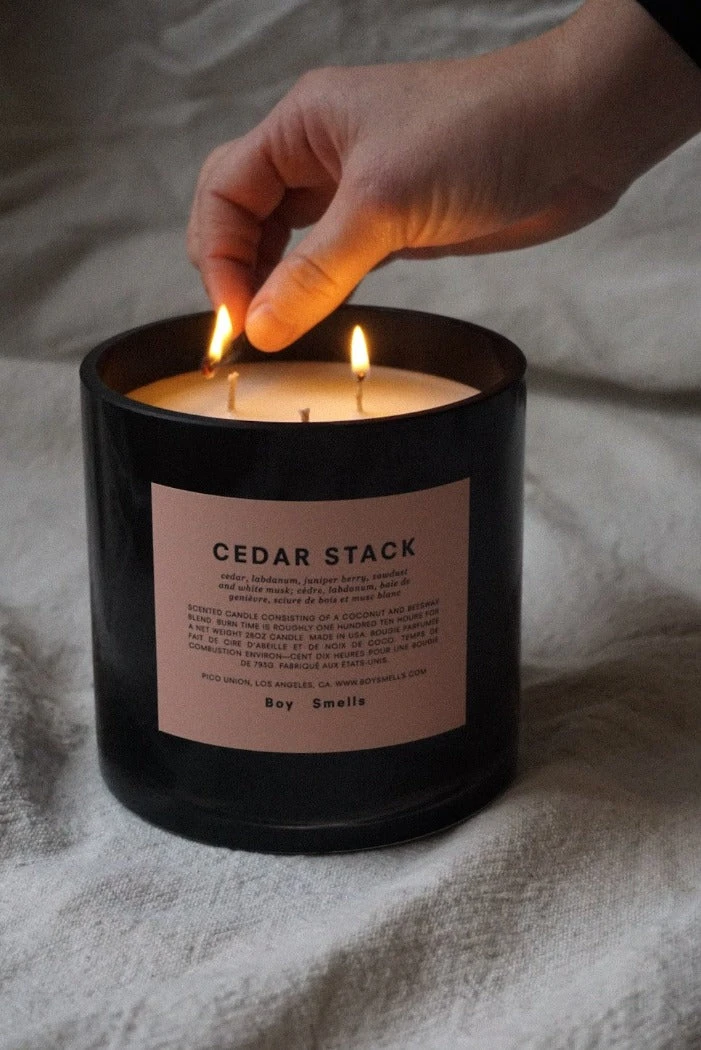 BOY SMELLS NEW IN CEDAR STACK MAGNUM CANDLE 4 BOY SMELLS NEW IN CEDAR STACK MAGNUM CANDLE
