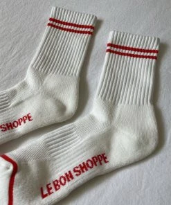 LE BON SHOPPE SPRING '22 BOYFRIEND SOCKS CLEAN WHITE