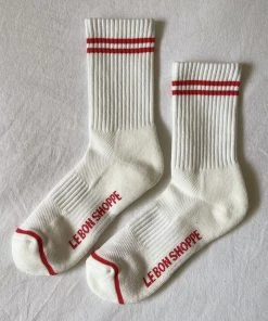 LE BON SHOPPE SPRING '22 BOYFRIEND SOCKS CLEAN WHITE