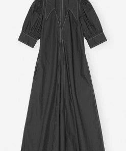 GANNI SPRING '22 COTTON POPLIN MAXI DRESS