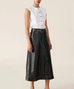 GANNI COTTON POPLIN SLEEVELESS SPRING '22