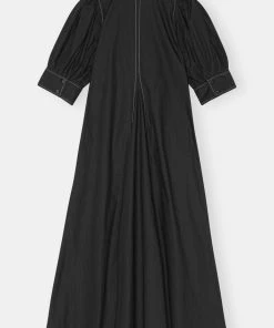 GANNI SPRING '22 COTTON POPLIN MAXI DRESS