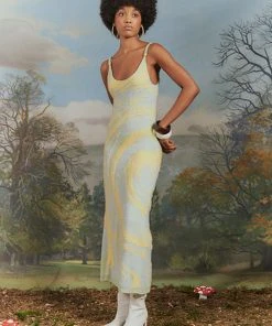 HOUSE OF SUNNY SALE HOCKNEY DRESS CYPRESS