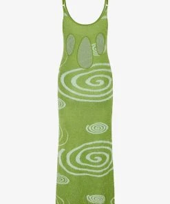 HOUSE OF SUNNY GALAXY HOCKNEY DRESS GRASS GREEN