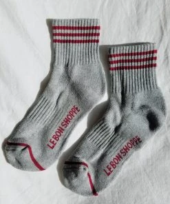 LE BON SHOPPE GIRLFRIEND SOCKS HEATHER GREY SPRING '22