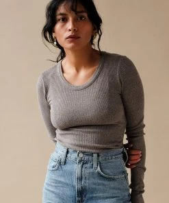 AGOLDE MAYA SCOOP NECK RIB LONG SLEEVE NEW IN