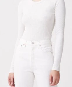 AGOLDE MAYA SCOOP NECK RIB LONG SLEEVE