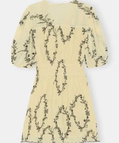 GANNI PLEATED GEORGETTE MINI DRESS