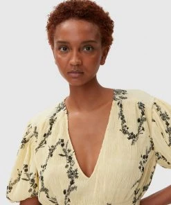 GANNI PLEATED GEORGETTE MINI DRESS