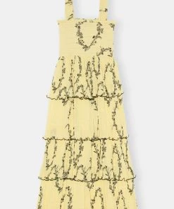 GANNI PLEATED GEORGETTE DRESS SPRING '22