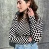 NICE THINGS CHECKER ROUND NECK LONG SLEEVE SALE