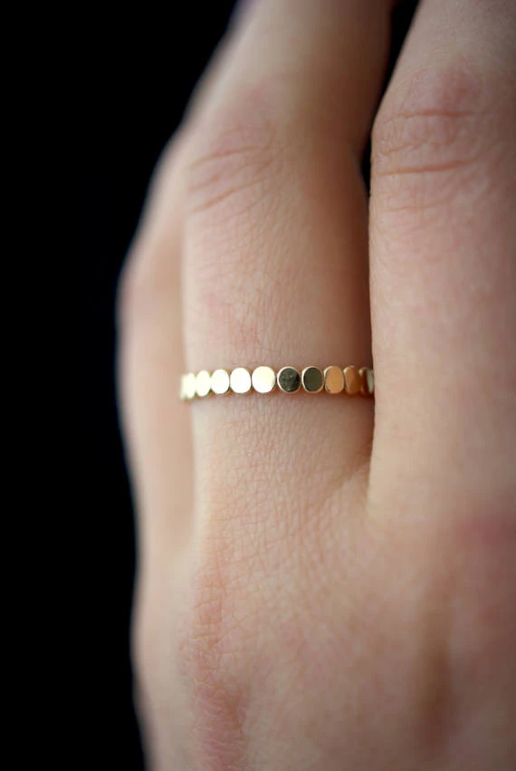 HANNAH NAOMI THICK BEAD STACKING RING SILVER