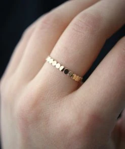 HANNAH NAOMI THICK BEAD STACKING RING SILVER